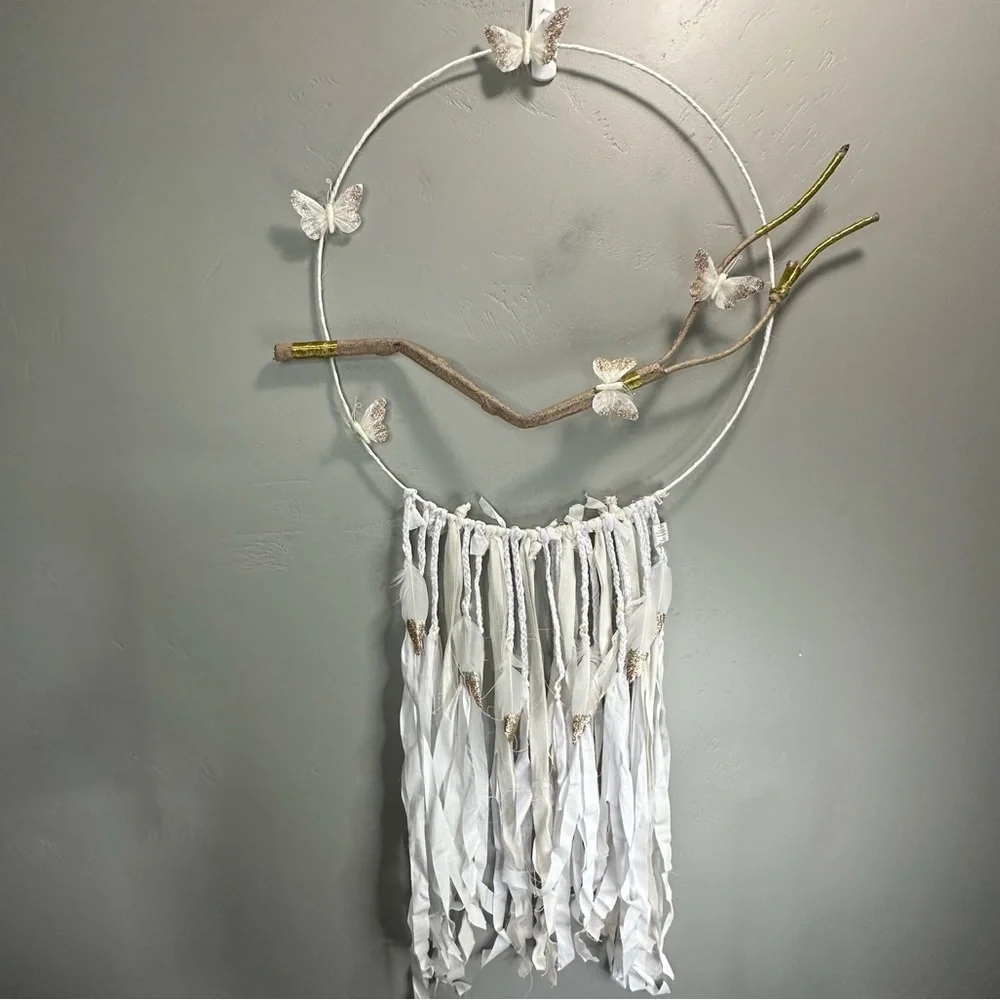 Pottery Barn Kids Butterfly Feather Tassel Hanging Wall Decor